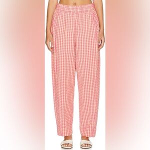 Free People Women’s Preppy Poplin Gingham Pant - Size L - 100% Cotton